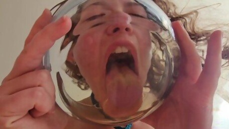 Drinking a huge glass bowl of my Masters hot piss and diving into it with my face