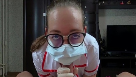 Very Horny sexy nurse suck dick and fucks her patient with facial